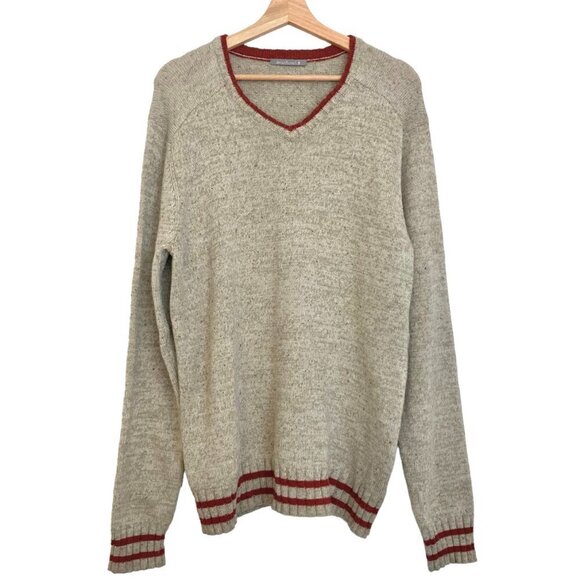 SMARTWOOL The Larimer V-Neck Merino Wool Sweater in Oatmeal Heather - Picture 4 of 9